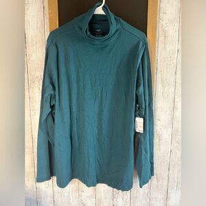Cj Banks 2X Green Mock Turtleneck Long Sleeve NWT